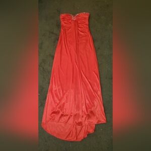 Red Strapless Maxi Dress